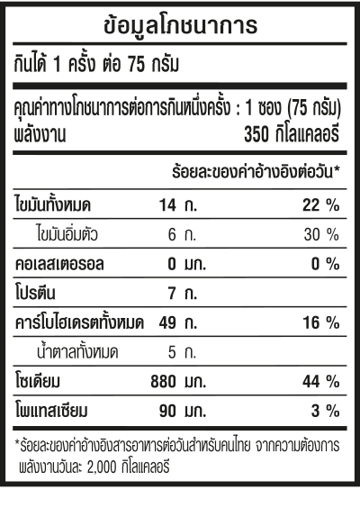 สไปซี่ทริปเปิ้ลชีส
(แบบแห้ง)